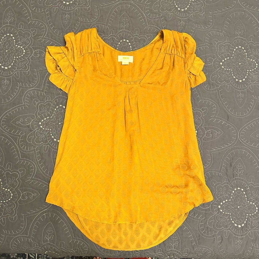 Anthropologie Maeve Mustard Blouse